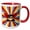 Red/White, variant on 3drose, Superhero Boy in Bold Comic Style of Red Blue and Yellow, 11oz Two-tone Red Mug