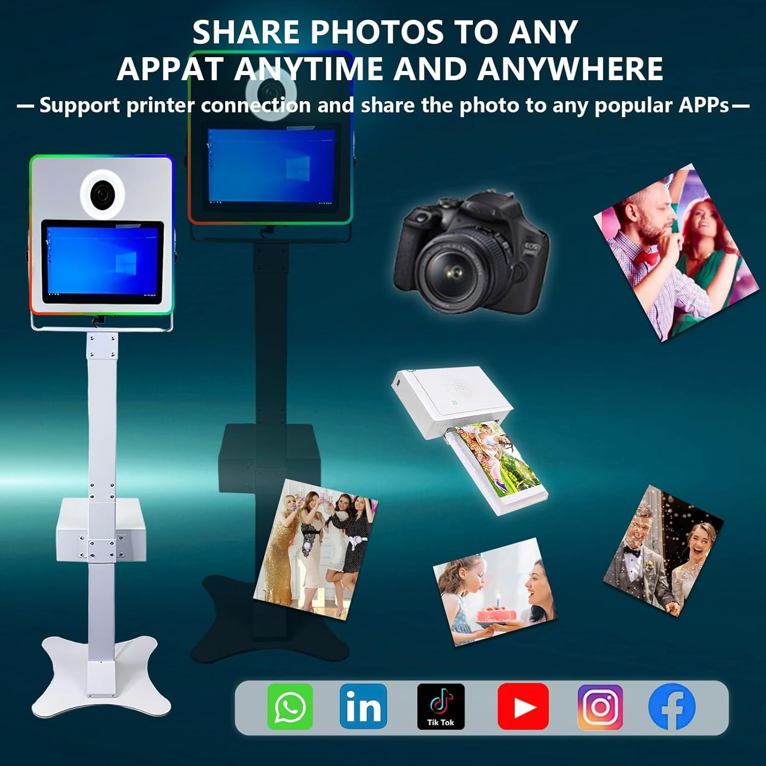 WideMeet Portable Touch Screen DSLR Photobooth Machine with