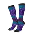 thumbnail image 3 of Salouo Purple and Green Glitter Print Women's Men's Ankle Socks 1-pack Casual Athletic Socks for Unisex Adult Moisture-Wicking Socks for Daily Wear/Running/Sport, 3 of 8