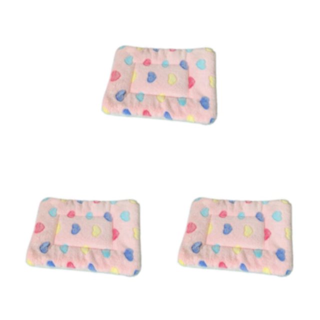Wweixi 1/2/3/5 Washable And Machine Washable Pet Mat For Easy Cleaning Cartoon Sleeping Mat For Cats And Dogs pink heart 30*40cm 3PCS