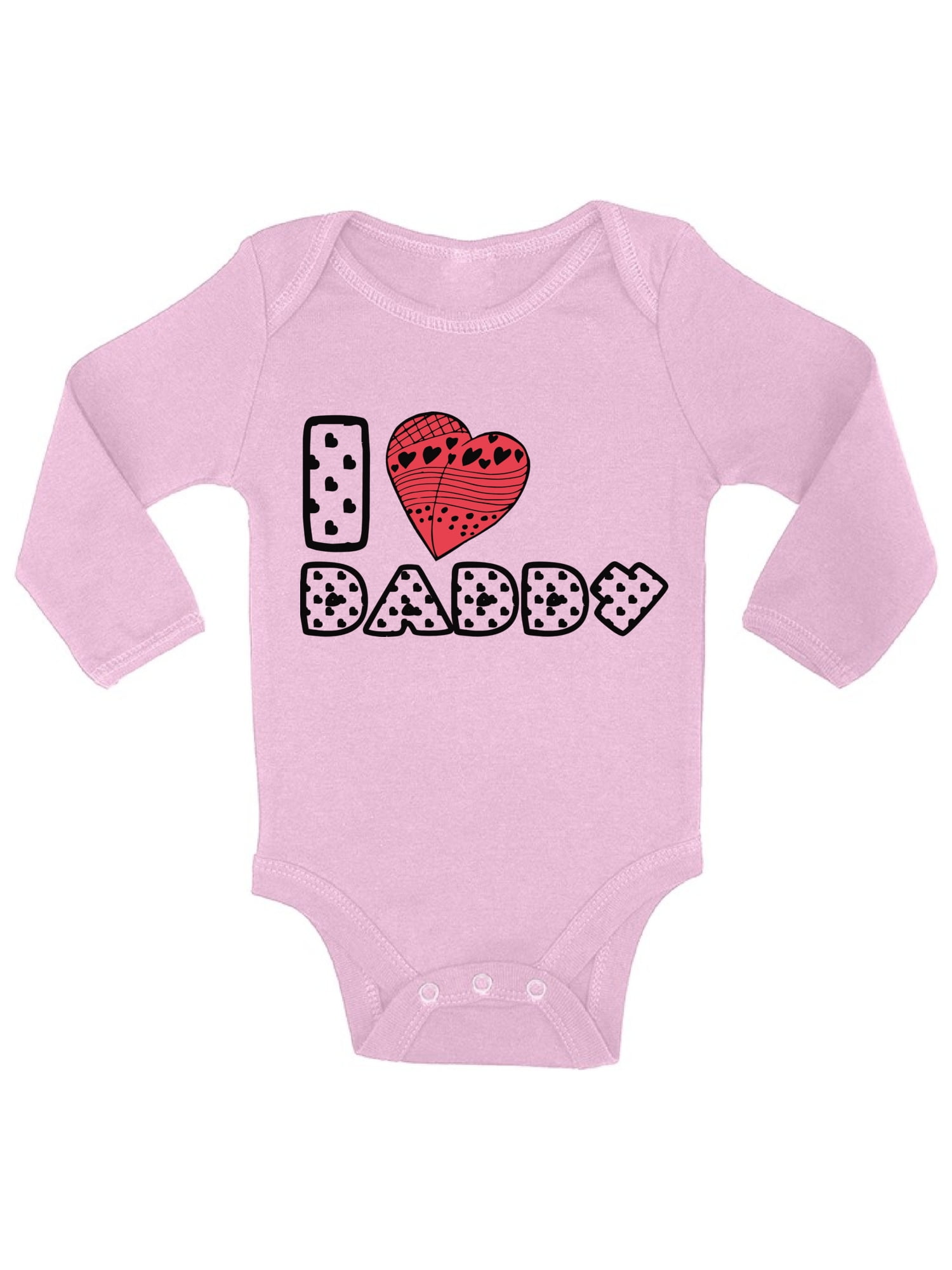 Awkward Styles Best Dad Ever Baby Bodysuit I Love Daddy Long Sleeve Baby Bodysuit Lovely Red Heart One Piece Babies Clothes I Love Daddy Baby Girl Clothing I Love Daddy Baby Boy