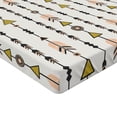 thumbnail image 2 of Ambesonne Arrow Fitted Sheet 2 Pcs Set, Boho Retro Style, California King, Black Pink Green, 2 of 3