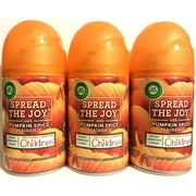 Air Wick Freshmatic Ultra Automatic Spray Refill - Spread The Joy - Winter Collection 2017 - Pumpkin Spice - Net Wt. 6.17 OZ (175 g) Per Refill Can - Pack of 3 Refill Cans