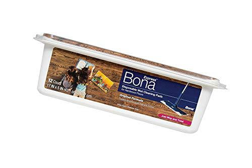 bona hardwood floor disposable wet cleaning pads, 12 count, new version