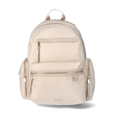 Madden NYC 18.5" Women's Dome Backpack with Front Pocket and Removable Pouch, Khaki