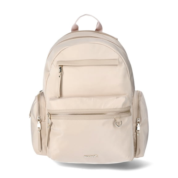 Madden NYC 18.5" Women's Dome Backpack with Front Pocket and Removable Pouch, Khaki