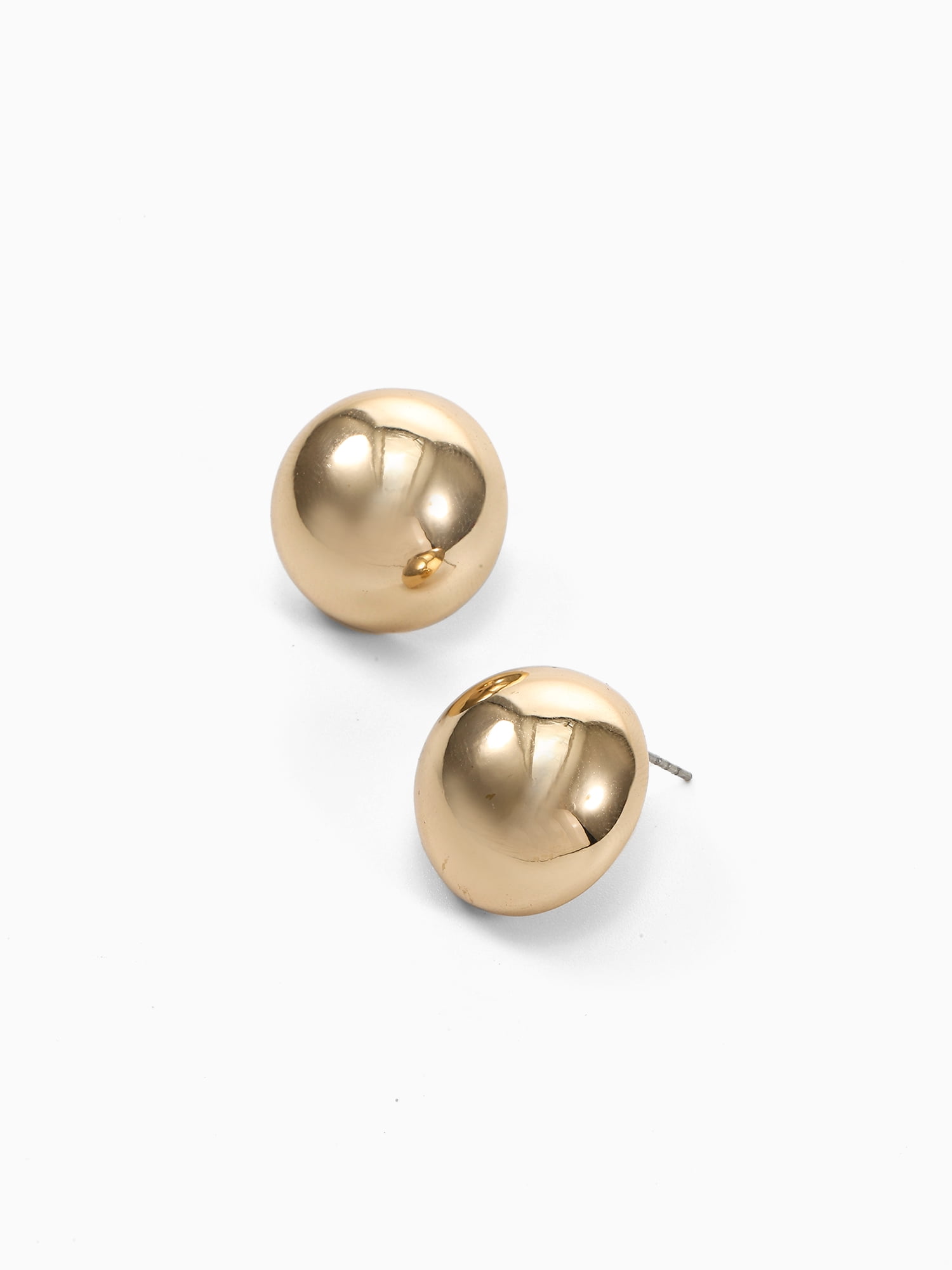 Time and Tru Goldtone Dome Button Stud Earring, 1 Pair