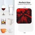 thumbnail image 6 of Zufioo The Red Head Skull Print Leather Coaster Set, Decorative PVC Coasters 4-pack - Scald and Stain-resistant, Suitable for Home, Cafes, Restaurants-Square, 6 of 6