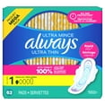 thumbnail image 3 of Always Ultra Thin Pads with Wings, Size 1, Regular, 62 Count, 3 of 15