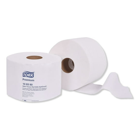 Tork Premium Bath Tissue Roll with OptiCore Septic Safe, 2-Ply, White, 800 Sheets/Roll, 36/Carton