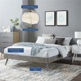 thumbnail image 7 of Pemberly Row Queen MDF Wood and Rubberwood Platform Bed Frame in Gray, 7 of 7