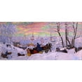 thumbnail image 2 of Boris Kustodiev 24x13 Black Ornate Framed Double Matted Museum Art Print Titled: Shrovetide, 2 of 5