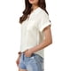 thumbnail image 4 of Camisa de botón INSPIRE CHIC para mujer, blusa de verano de manga corta y cuello, color blanco, ideal para trabajo casual, 4 of 6