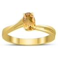 thumbnail image 1 of SZUL Women's Solitaire Oval 6X4MM Citrine Gemstone Twist Ring in 10K Yellow Gold, 1 of 4