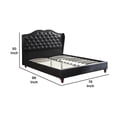 thumbnail image 5 of Benjara Magnificent Faux Leather Upholstered California King Size Bed Black, 5 of 5