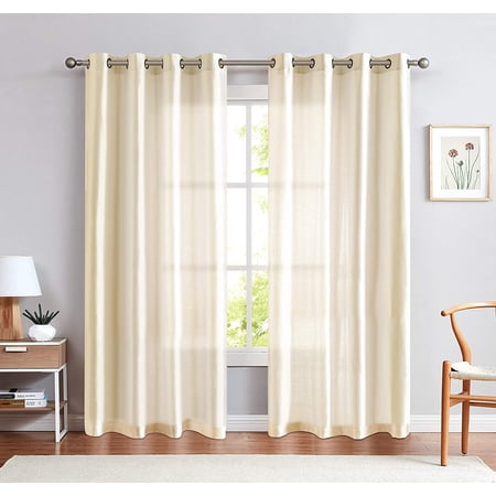 Faux Silk White Curtains for Bedroom 84 inch | Walmart Canada