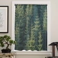 thumbnail image 4 of Green Forest Semi Sheer Curtains Drapes for Living Room, Bedroom, French Doors Window 84 Inches Long, Pine Tree Summer Botanical Modern Art Rod Pocket Chiffon Curtain Drapery Voile Draperies Panel, 4 of 6