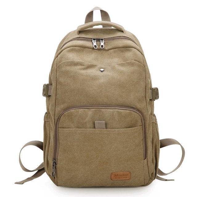Mochila de lona vintage para mujer, mochila para exteriores lavada, mochila escolar sencilla y moderna de gran capacidad para estudiantes masculinos
