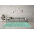thumbnail image 3 of Ahgly Company Indoor Square Abstract Turquoise Blue Modern Area Rugs, 4' Square, 3 of 4