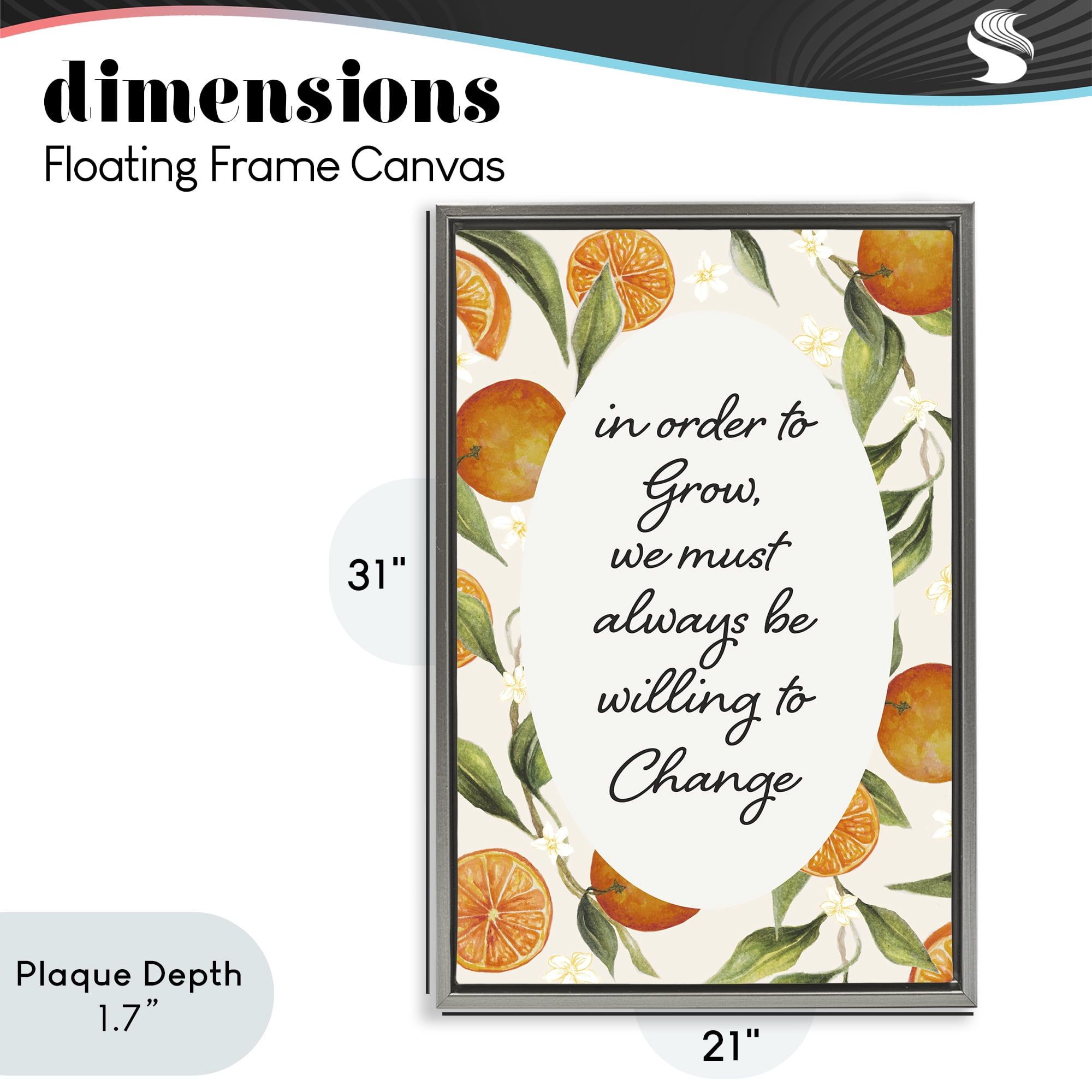 Stupell Industries Willing To Change Quote Gray Framed Floater Canvas Wall Art, design by Janice Gaynor