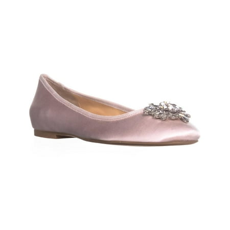 Womens Badgley Mischka Bianca Rhinestone Ballet Flats, Light Pink