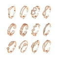 thumbnail image 1 of 12PCS Adjustable Flower Toe Rings for Women Open Tail Ring Jewelry Kit, 1 of 6