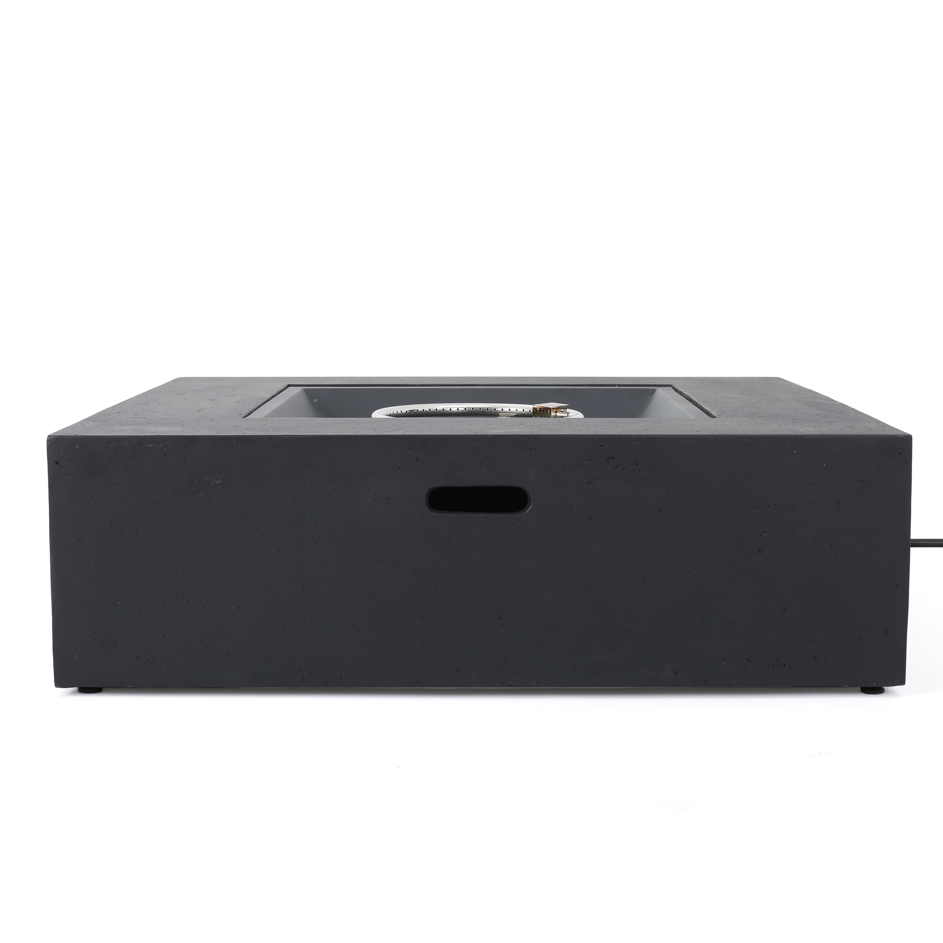 Square 50K BTU Outdoor Gas Fire Pit Table with Tank Holder, Dark Grey