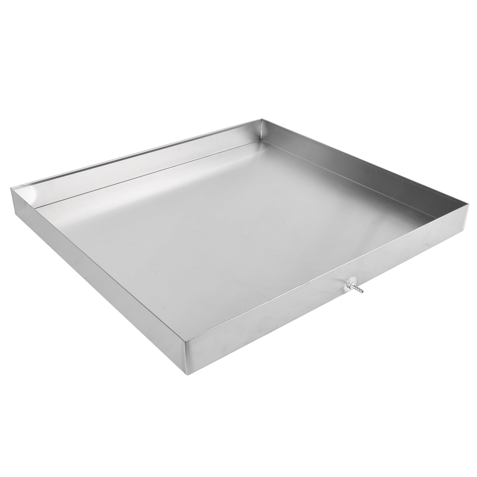 GELUOXI 27 x 25 x 2.5 Inch Washing Machine Pan Stainless Steel Washing Machine Drain Pan Heavy Duty Compact Washer Drip Tray with Drain Hole & Hose Adapter