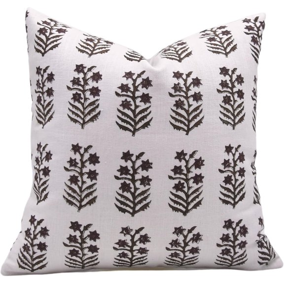 Hand Block Printed Pure Linen Pillow Covers By Fabdivine, 12X20, Inderdhanush
