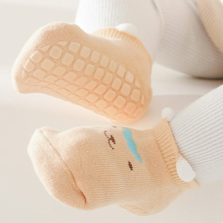 

TOWED22 Baby Socks Autumn Winter Thick Children s Floor Socks Dotted Glue Baby Cartoon Short Socks Solid Color Boneless A