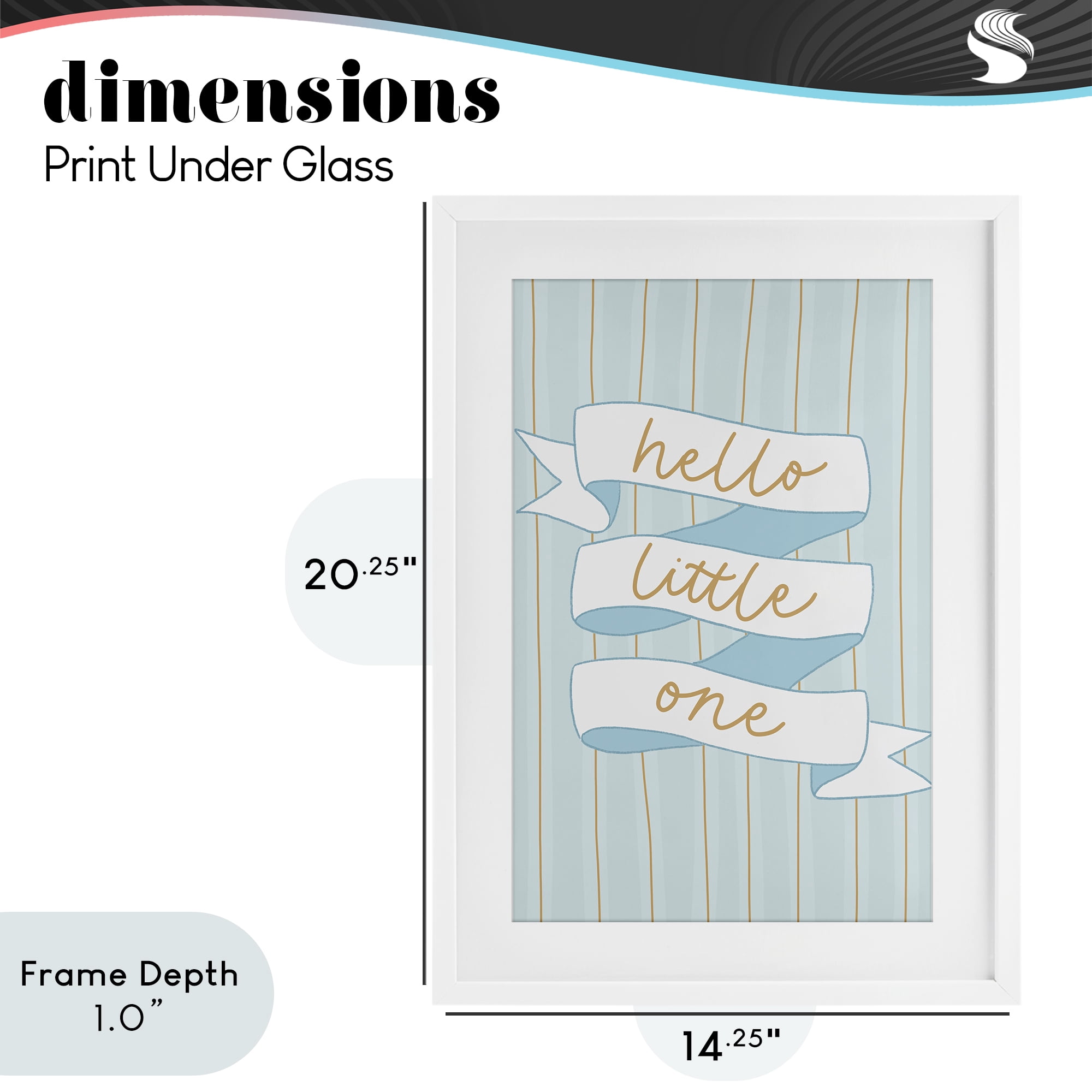 Stupell Industries Blue Hello Little One White Framed Print Under Glass, design by Amanda Houston