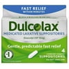 Dulcolax Comfort-Shaped Laxative Suppositories, Relief Constipation, 4Ct, 2-Pack