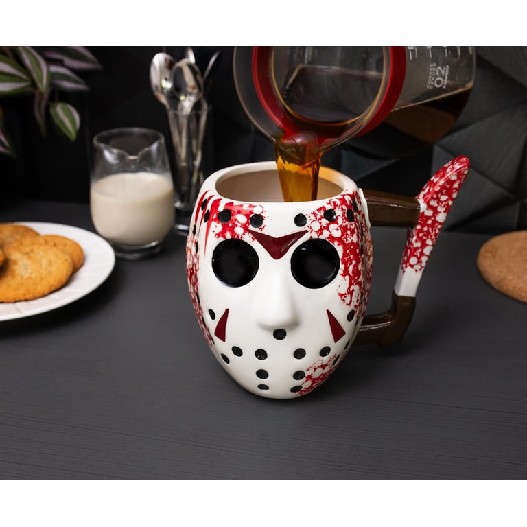 Friday the 13th Jason Mask w/ Knife 20oz Ceramic 3D Sculpted Mug