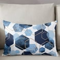 thumbnail image 3 of Modern Geometric Navy Blue Throw Pillow Cover,Abstract Gold Lines Nordic Art Rectangle Decorative Pillow Case Protector Soft Cushion Cover Lumbar Pillowcase for Couch Sofa Bedroom Car Decor 20x26 In, 3 of 8