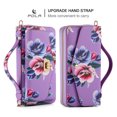 thumbnail image 4 of Allytech Flower Case for Galaxy Note 20 Ultra Wallet Cover for Women, PU Leather Detachable Luxury RFID Protected Card Holder Case with Hand/Shoulder Strap for Galaxy Note 20 Ultra 6.9" 2020, Purple, 4 of 12