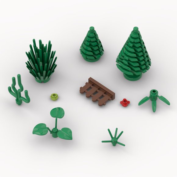 Bloques de construcción de piezas de plantas Ajuzolu, 239 piezas, compatibles