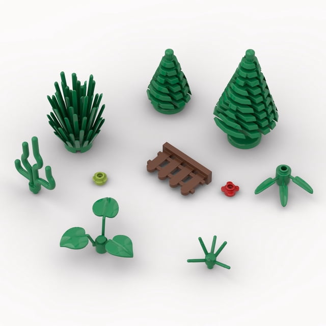 Bloques de construcción de piezas de plantas Ajuzolu, 239 piezas, compatibles
