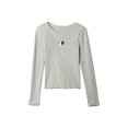 thumbnail image 1 of Remera de Manga Larga con Canalé para Niñas GAP en Gris Claro Talle L, 1 of 2