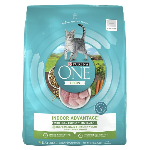 Purina One +Plus Indoor Advantage Dry Cat Food Tuekey, 16 lb Bag