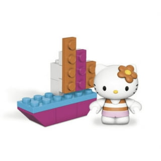 Hello Kitty Figure on a HK Face Hand Built From Lego and Mega Bloks and  Other Blocks 