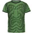 thumbnail image 1 of Tiki God Black Face Luau Mens Ringer T Shirt Heather Green-Forest 2XL, 1 of 2