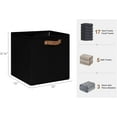 thumbnail image 2 of 13x13 Inches Storage Cube, Fabric Storage Bins with PU Handles, Collapsible Organizer Baskets for Closet, Black, 6-Pack, 2 of 16
