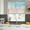 thumbnail image 5 of 2 Pack Valances for Windows, Blue Beige Waves Window Valances for Living Room/Bedroom/Bathroom, Summer Beach Coastal Nautical Ocean Light Filtering Kitchen Curtain Valance 42"W x18" L, 5 of 9