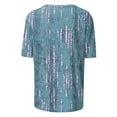 thumbnail image 4 of Pisexur Hauts pour Femmes, Hauts d'Été pour Femmes, Hauts de Sortie pour Femmes, Hauts pour Dames, T-shirt à Manches 3/4 Col Rond Froissé Mode pour Femmes, Haut à Manches Courtes Ample Bleu, G, 4 of 8