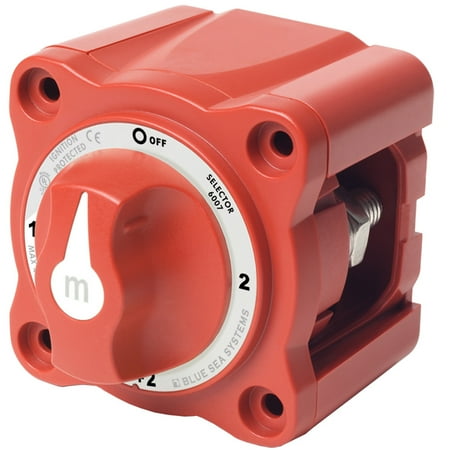 Blue Sea Switch - Blue Sea Systems m-Series Mini Selector Battery Switch, Red