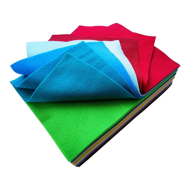 keepw 40PCS Non-woven Polyester Felt Fabrics Sufficient Cleaning Cloth Handmade Thickness Colored Sheet Multicolor 1.3MM 30x30cm 40pcs