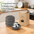 thumbnail image 7 of Steel Wool Scrubber, 4-Pack Stainless Steel Scrubber Pads with Handle - The Ultimate Scouring Solution for Rust, Stubborn Messes on Cookware, Grill, Oven & Kitchen Sinks, 7 of 7