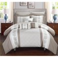 thumbnail image 1 of Chic Home CS1646-US Jack Pintuck Pieced Color Block Embroidery Bed in a Bag Comforter Set with Sheets - Beige - Queen - 10 Piece, 1 of 1