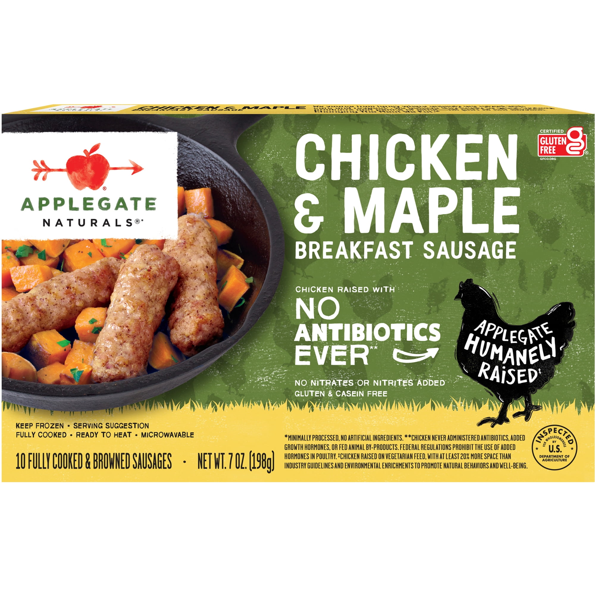 Applegate Natural Chicken & Maple Breakfast Sausage Links Gluten Free, 7oz, 1...