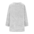 thumbnail image 4 of lcziwo Womens Fuzzy Fleece Sweatshirt Yes I'm Still Freezing Me 24:7 Letter Print Crewneck Sherpa Pullover Winter Warm Loungewear Tunic Tops with Colorblock Pockets Limited Time Sales White XL, 4 of 7